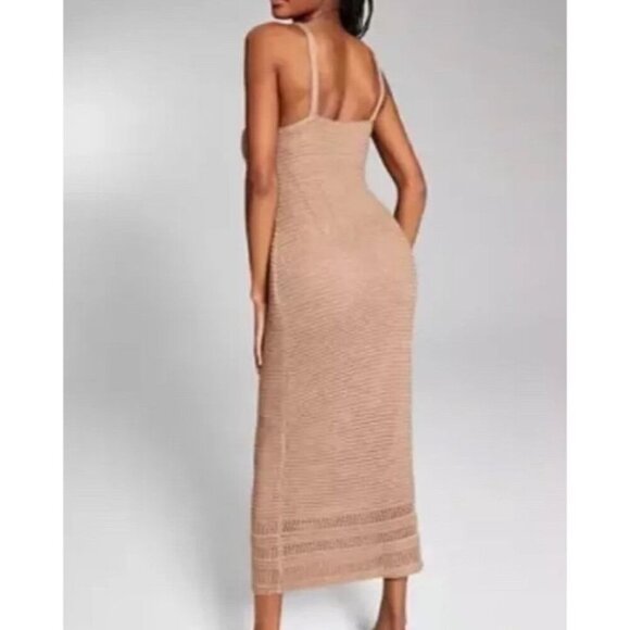 INC International Concepts Jeannie Mai Crochet Summer Maxi Bodycon Dress Medium - Picture 2 of 11